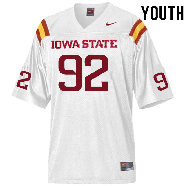 Iowa State Cyclones Youth #92 Matt Seres Nike NCAA Authentic White College Stitched Football Jersey FE42Z24JJ